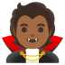 🧛🏾 vampire: medium-dark skin tone display on Google